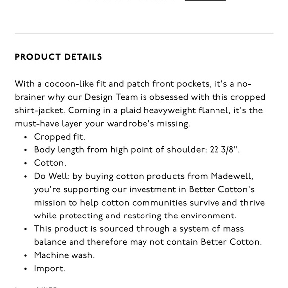 Madewell Flannel Crop Shirt-Jacket in Plaid - Picture 7 of 7